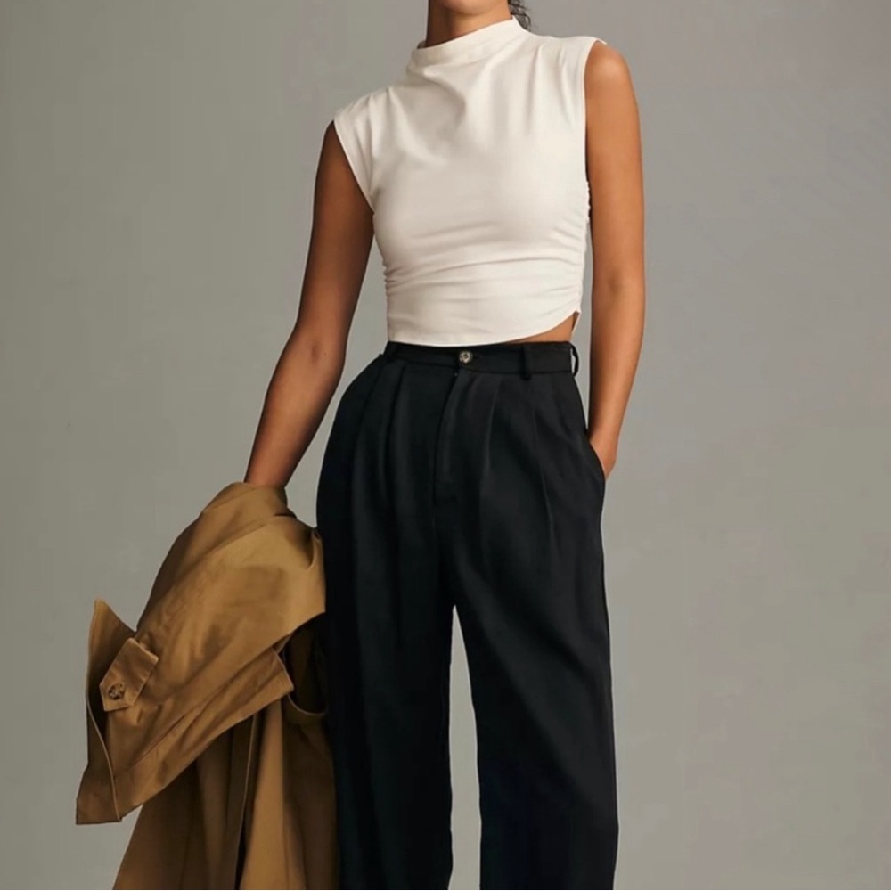 Reformation Lindy Top Mock Neck Cream